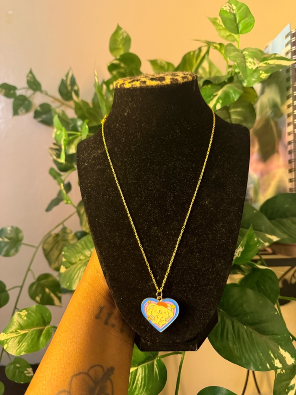 Sanrio Pompompurin sterling silver necklace
